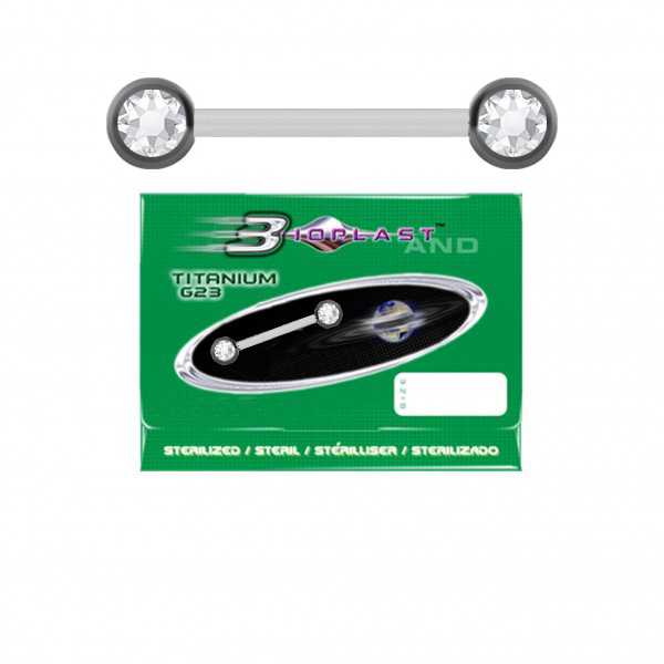 Sterilisierter Bioplast® Barbell mit Kristall