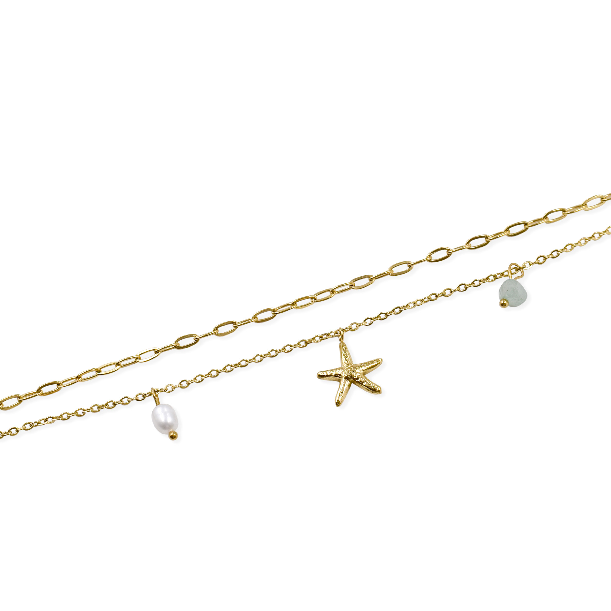 Edelstahl Fußkette "Seestern"