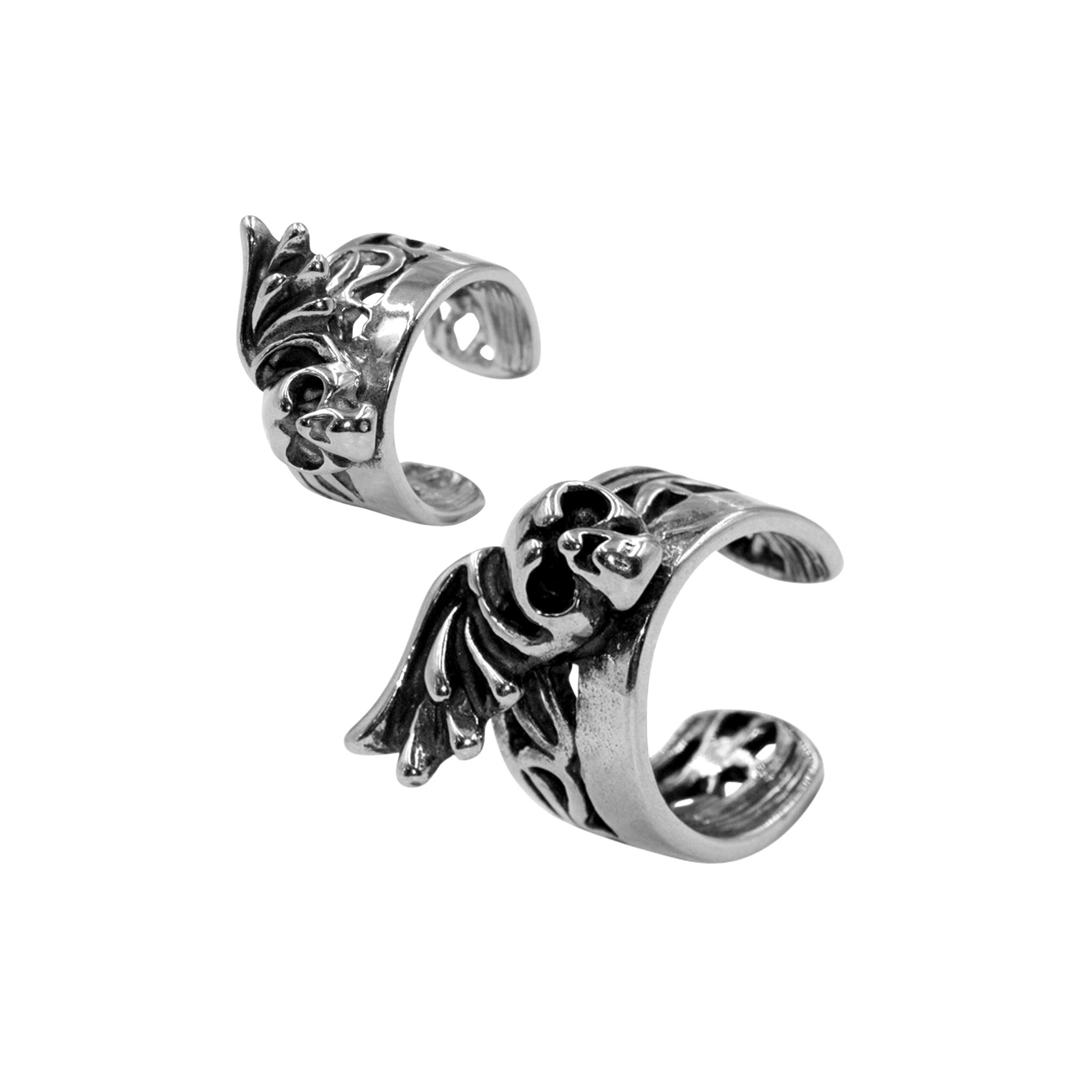 Ohrklemme aus Chirurgenstahl "Totenkopf/Flügel"