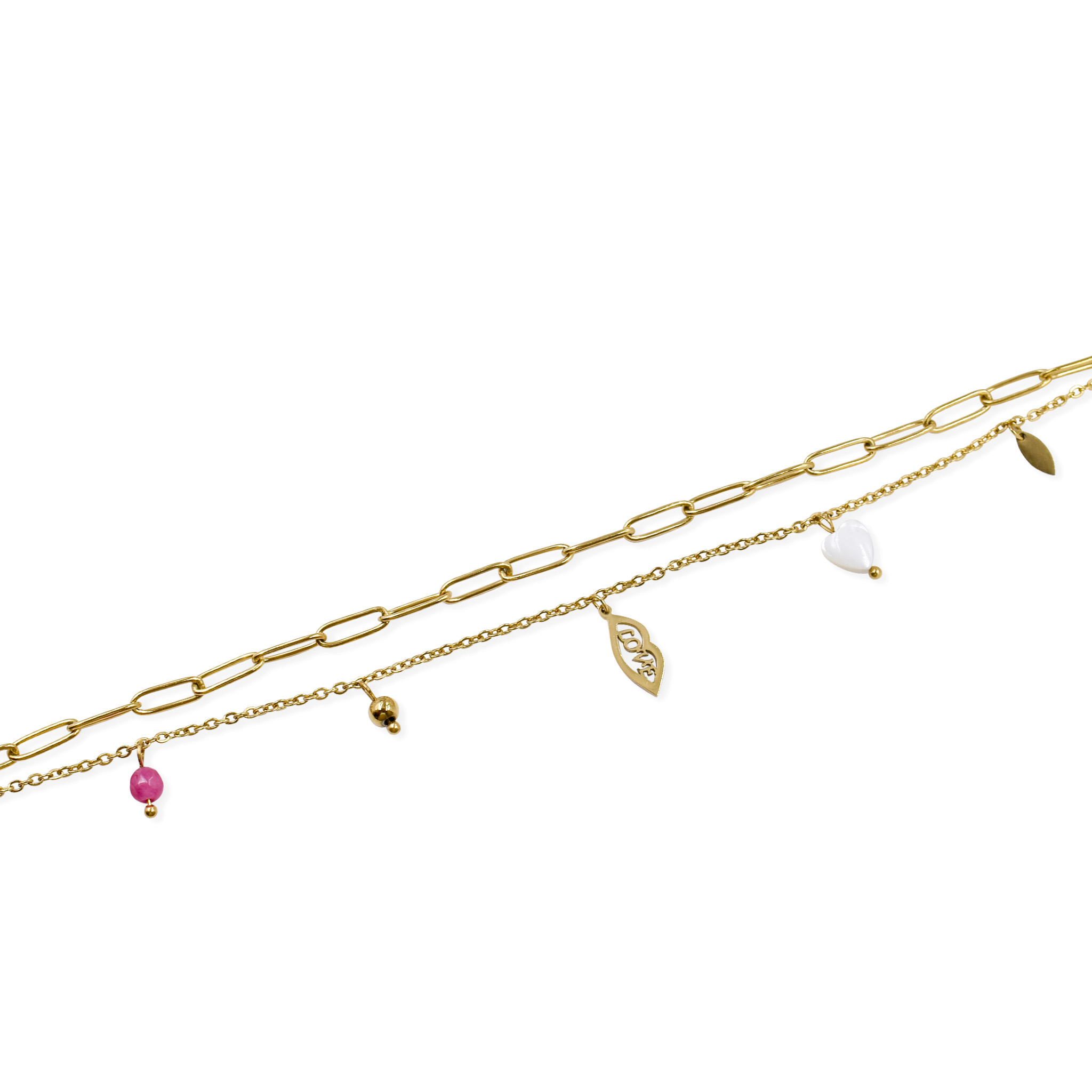 Edelstahl Fußkette "LOVE"