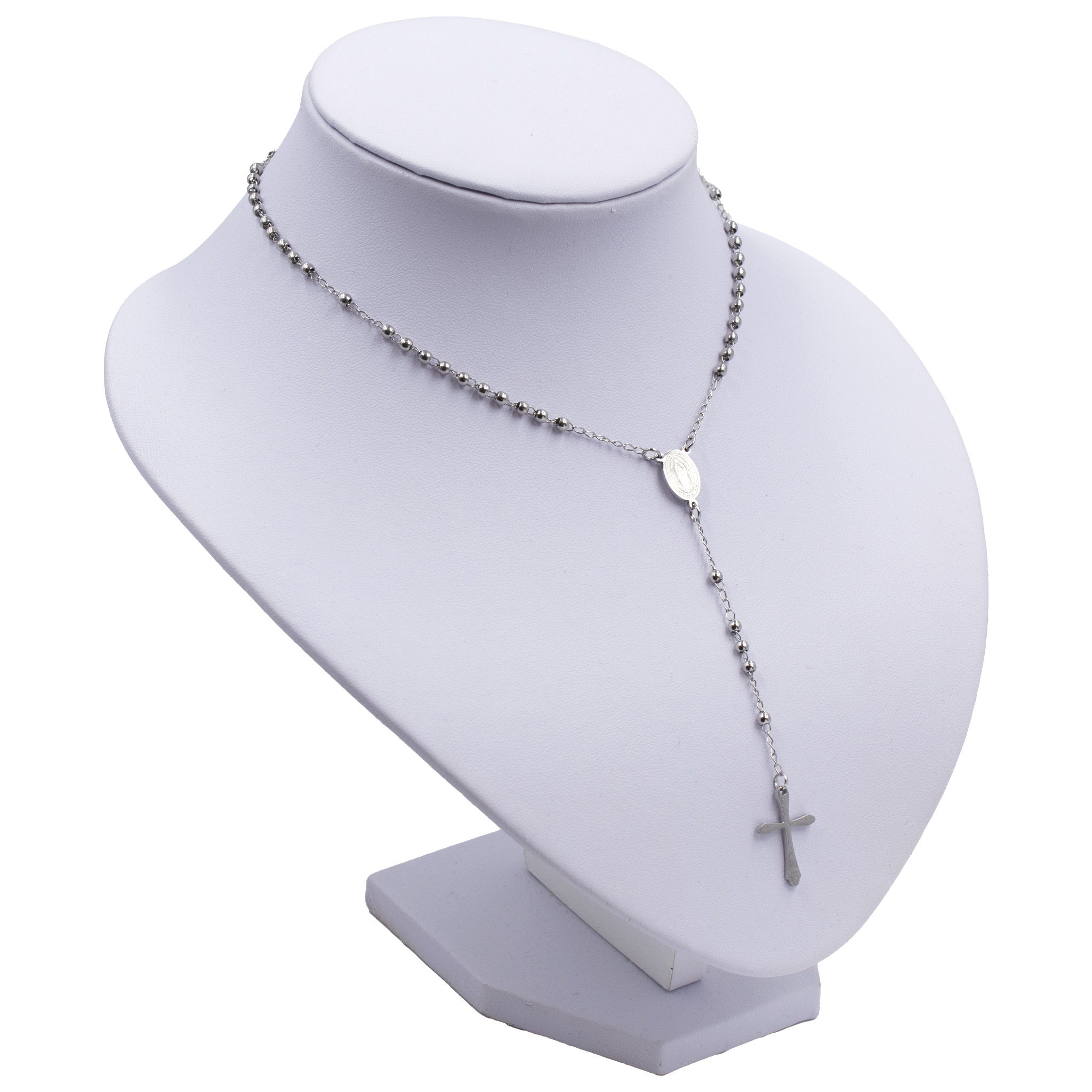 Edelstahl Gebetskette mit Kreuz