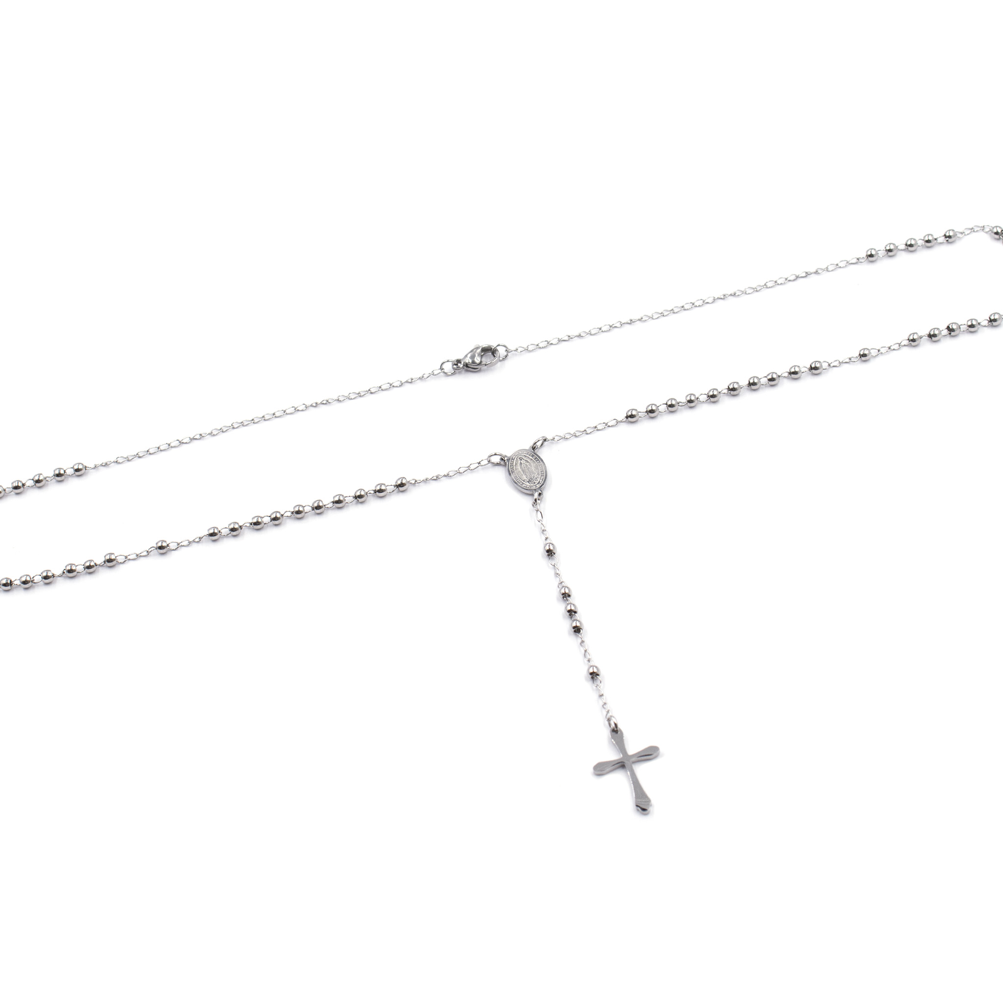 Edelstahl Gebetskette mit Kreuz