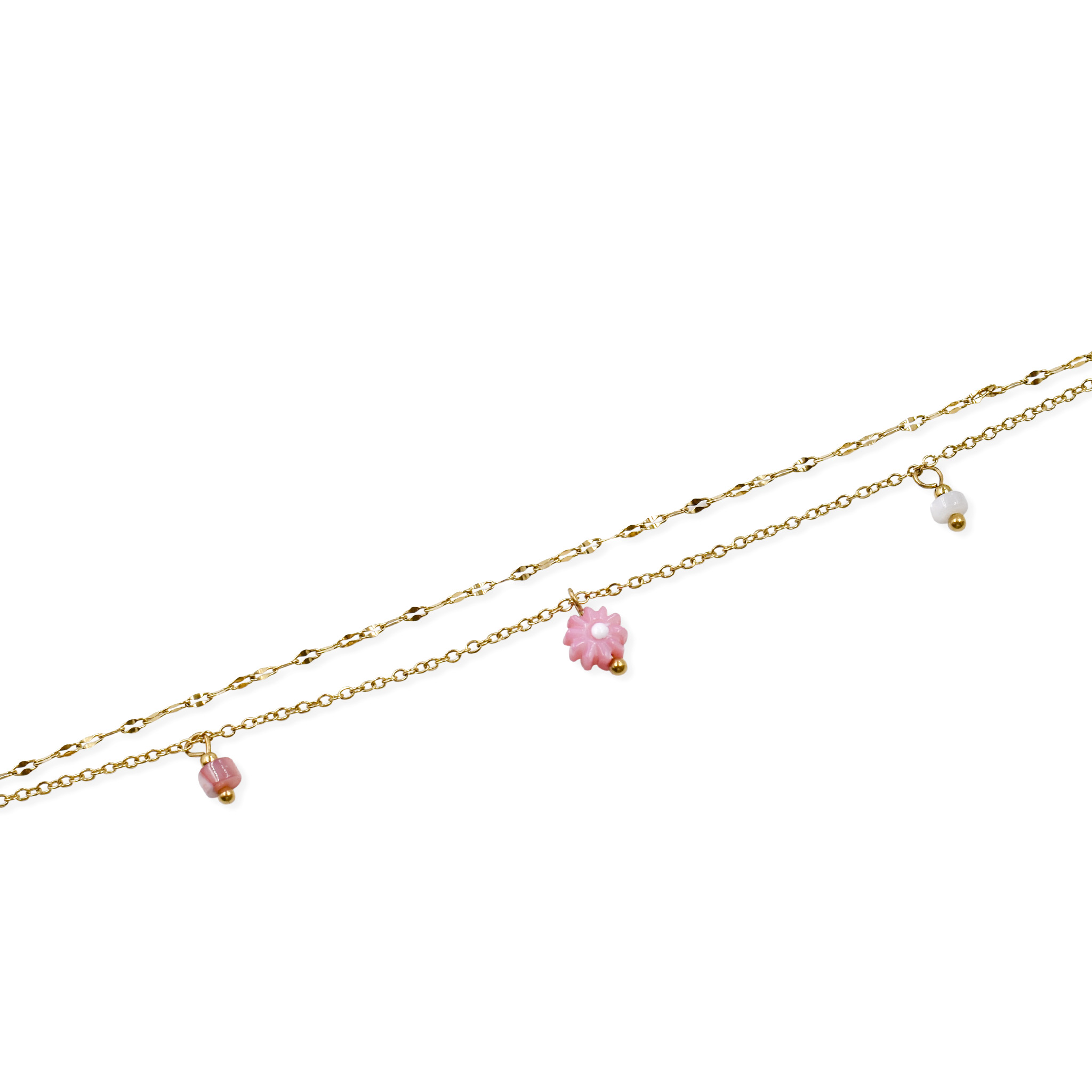 Edelstahl Fußkette "Blume"