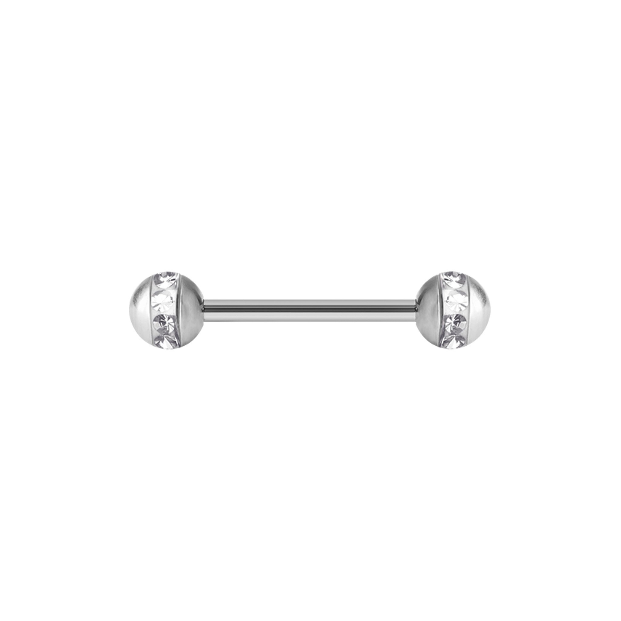 Barbell aus Chirurgenstahl mit Kristall (1.6mm)