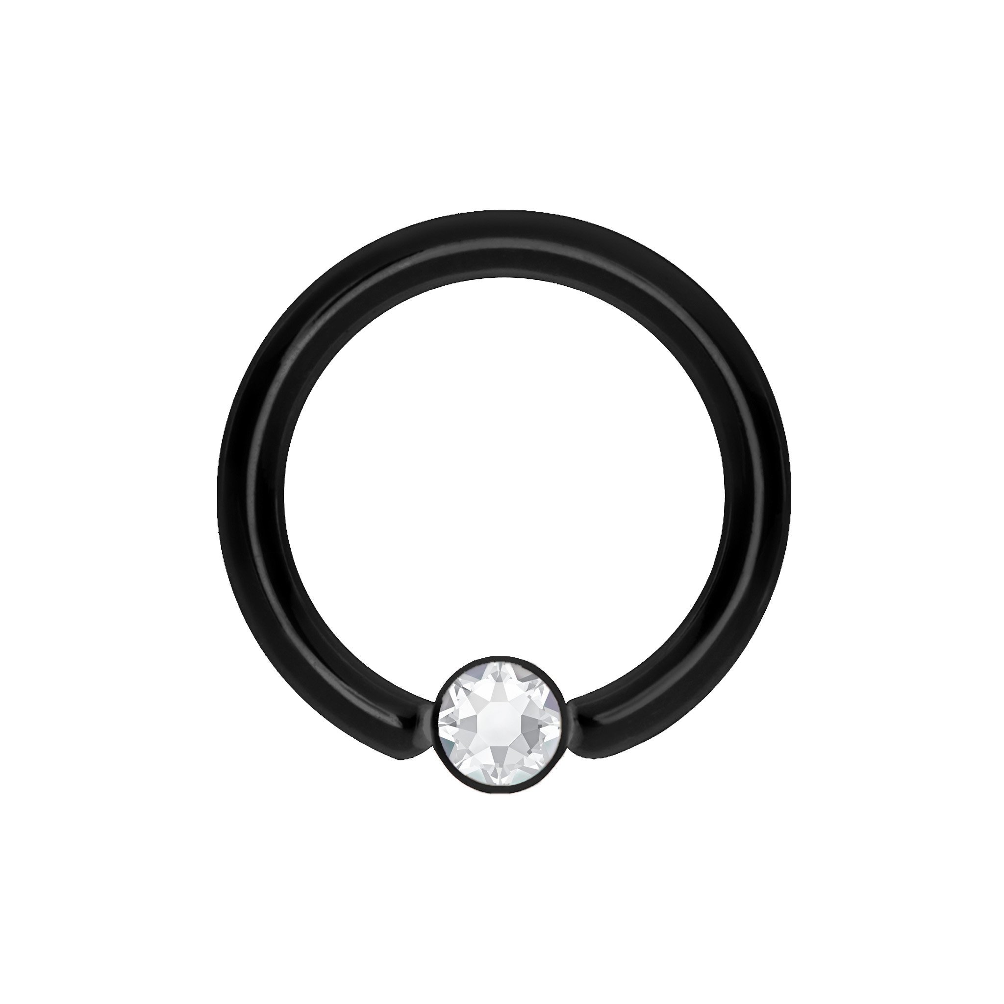 Klemmring aus Chirurgenstahl mit Kristall (1.2mm)