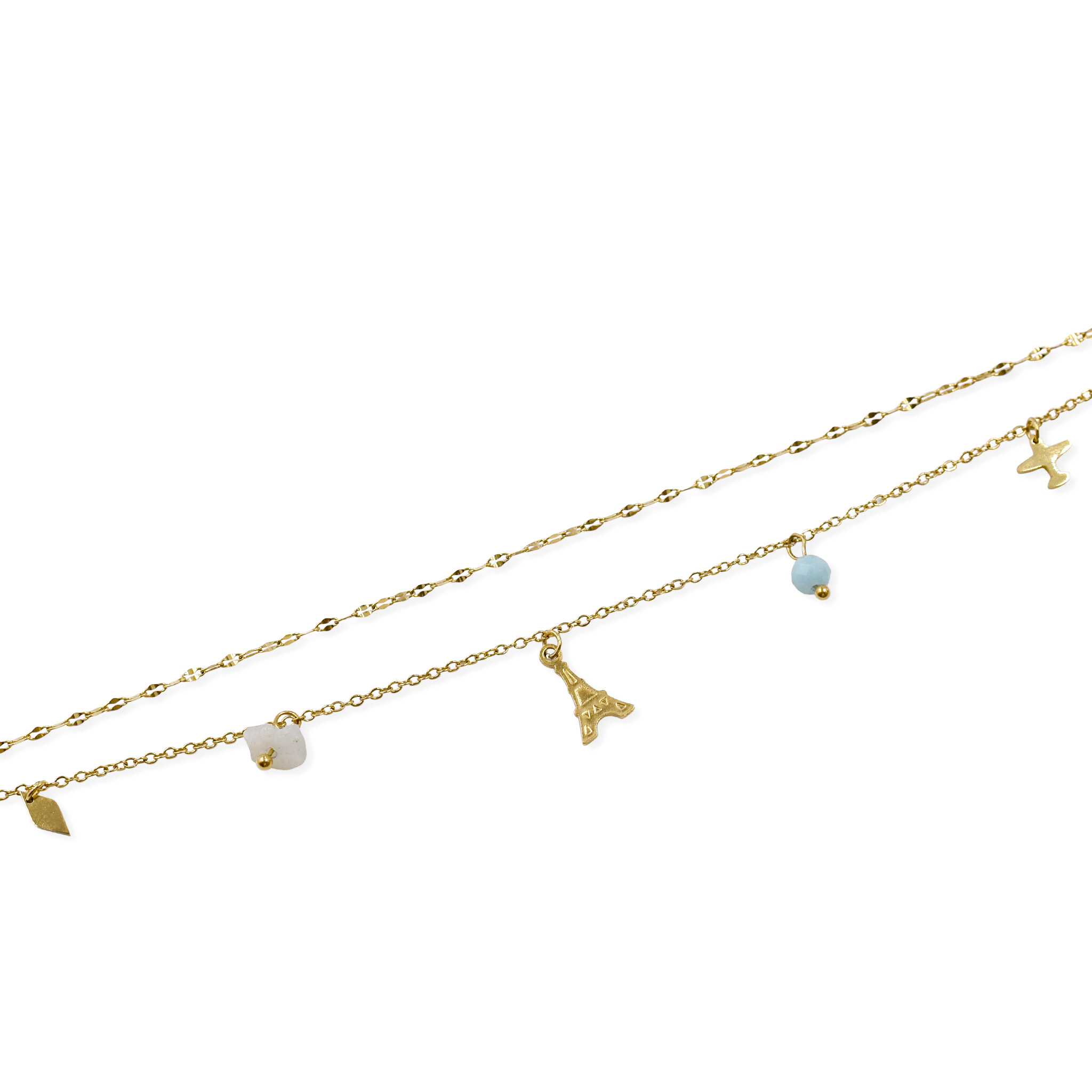 Edelstahl Fußkette "Paris"