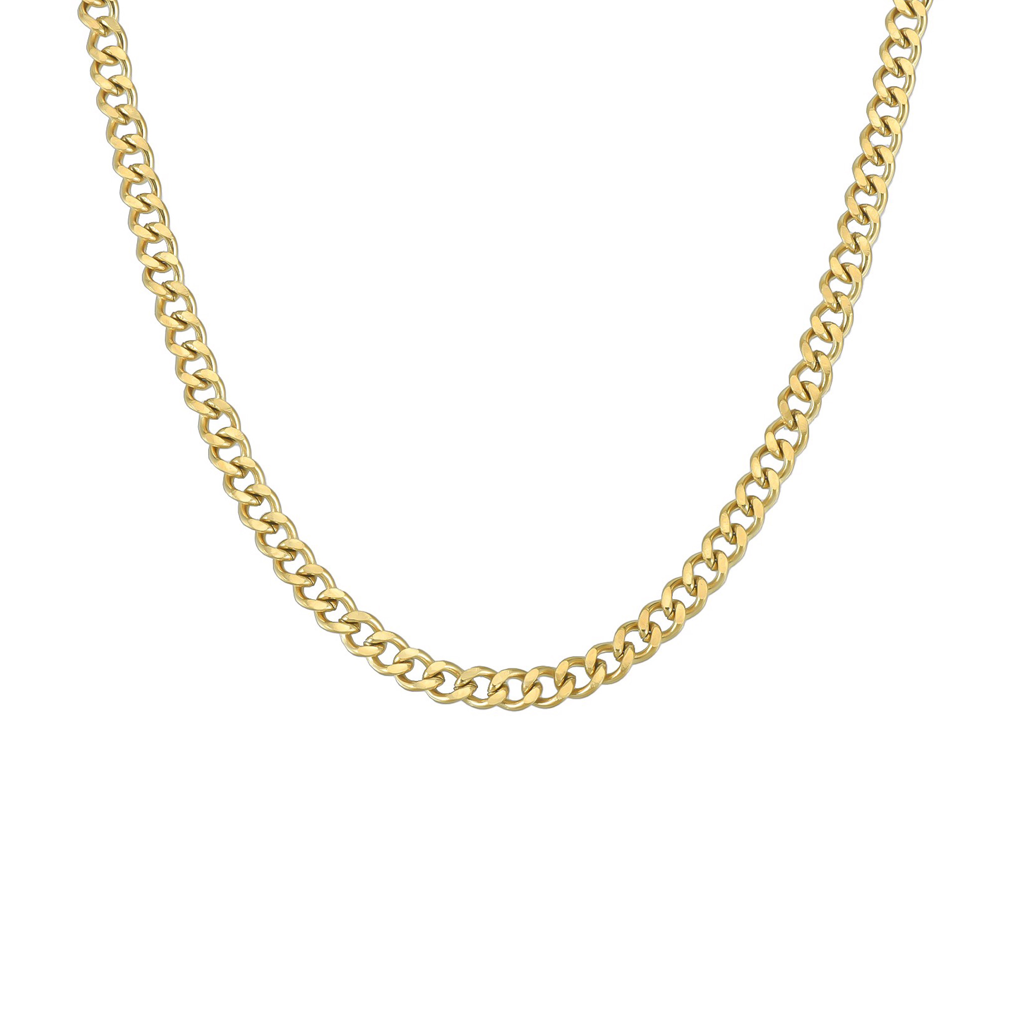 Edelstahl Panzerkette vergoldet