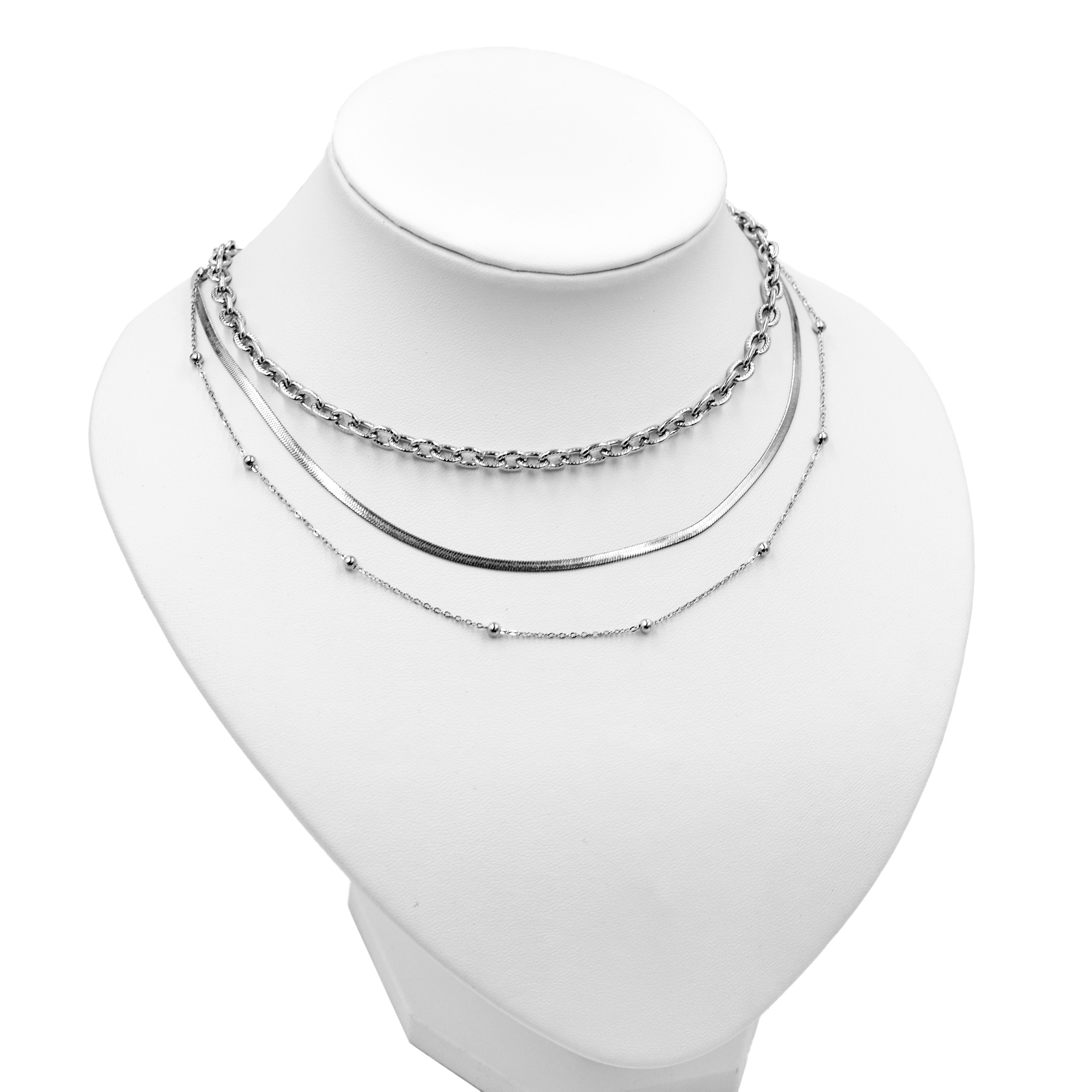 Edelstahl Layering Kette