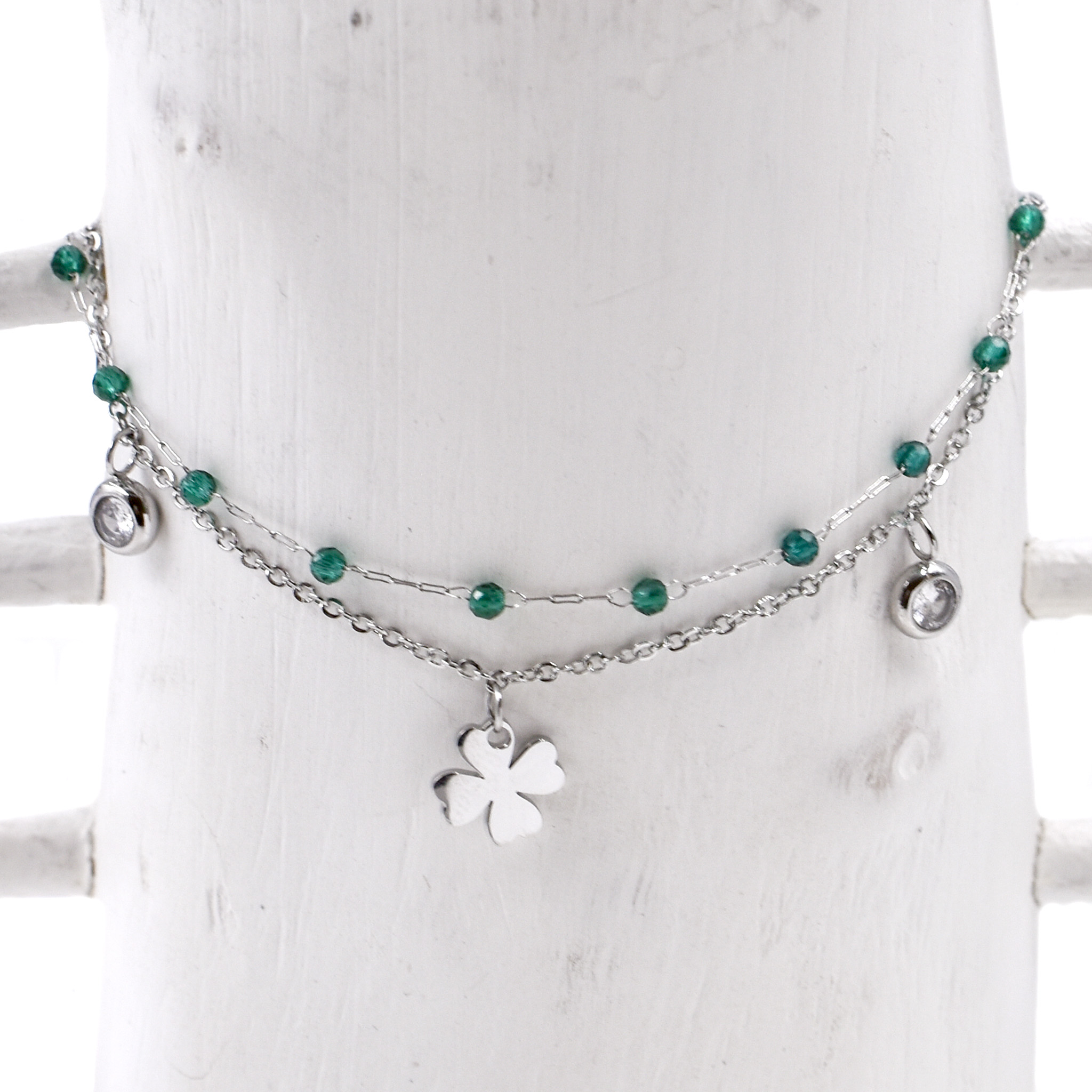 Edelstahl Fußkette "Glück"