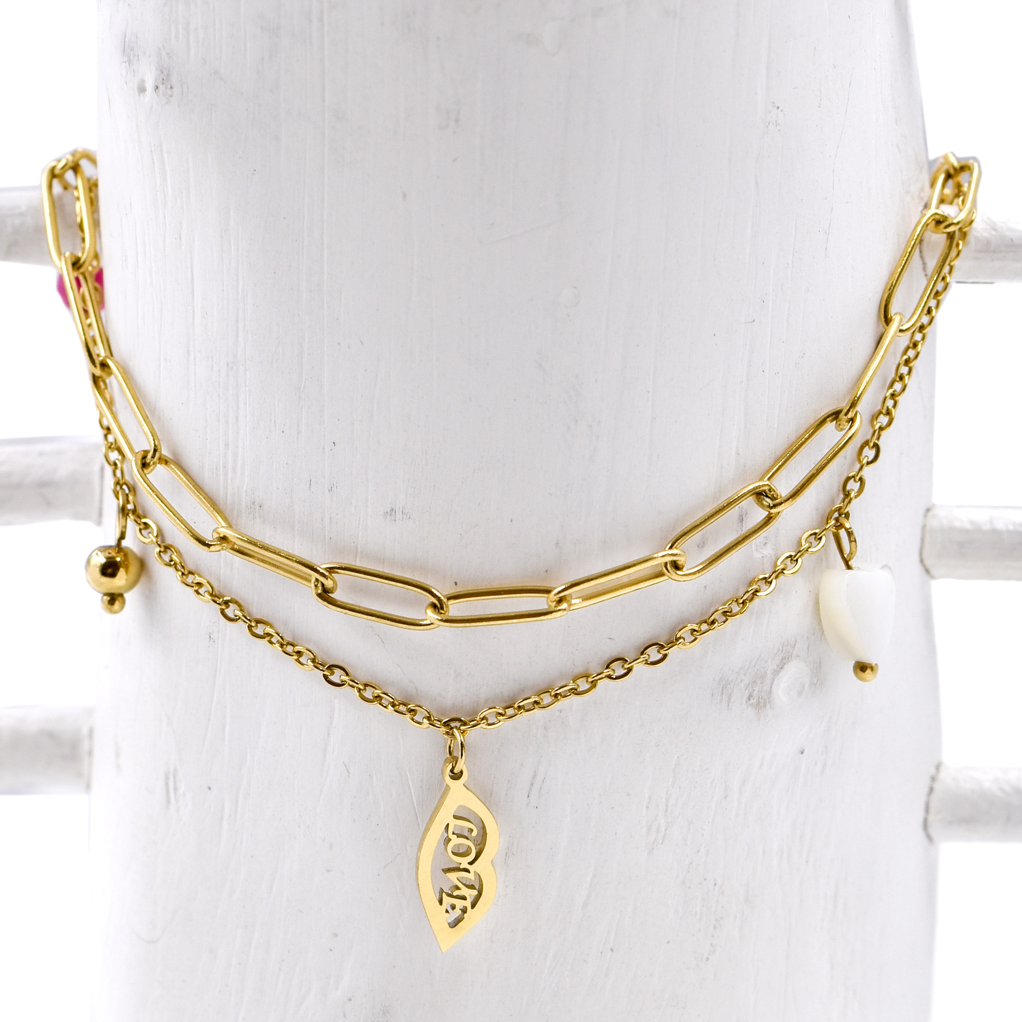 Edelstahl Fußkette "LOVE"