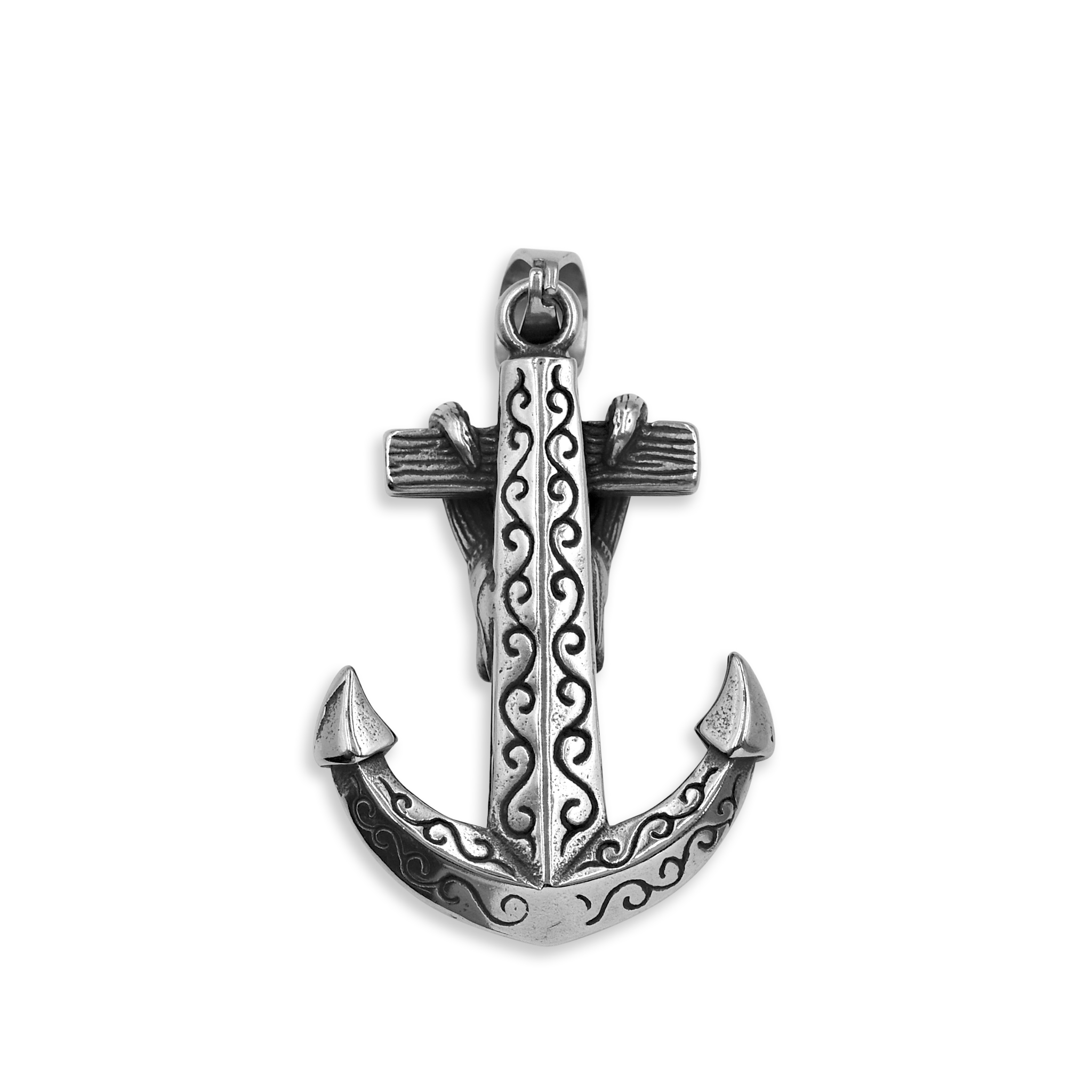 Edelstahlanhänger "Anker/Totenkopf"