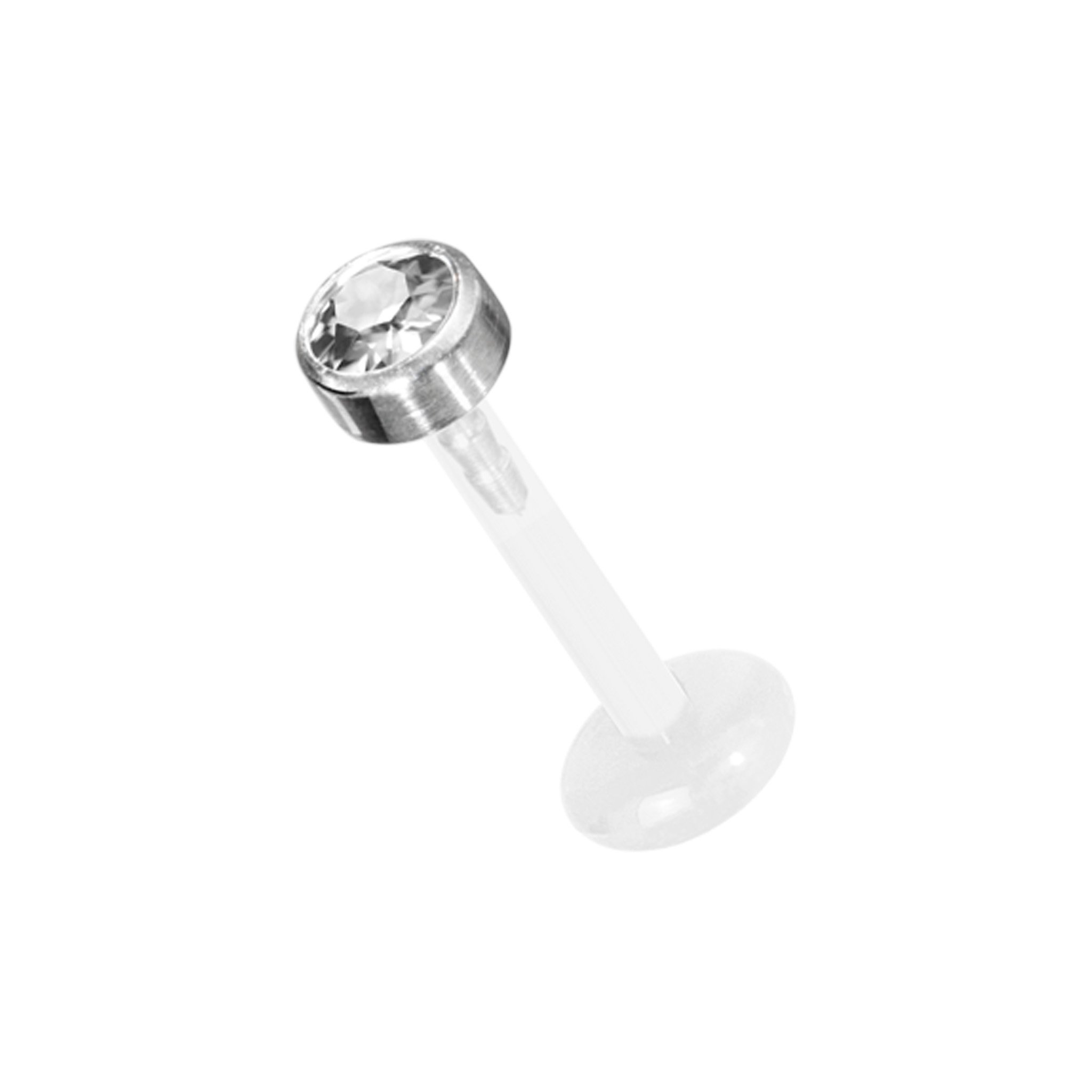 Labret aus Bioplast®mit Kristall (1.2mm)