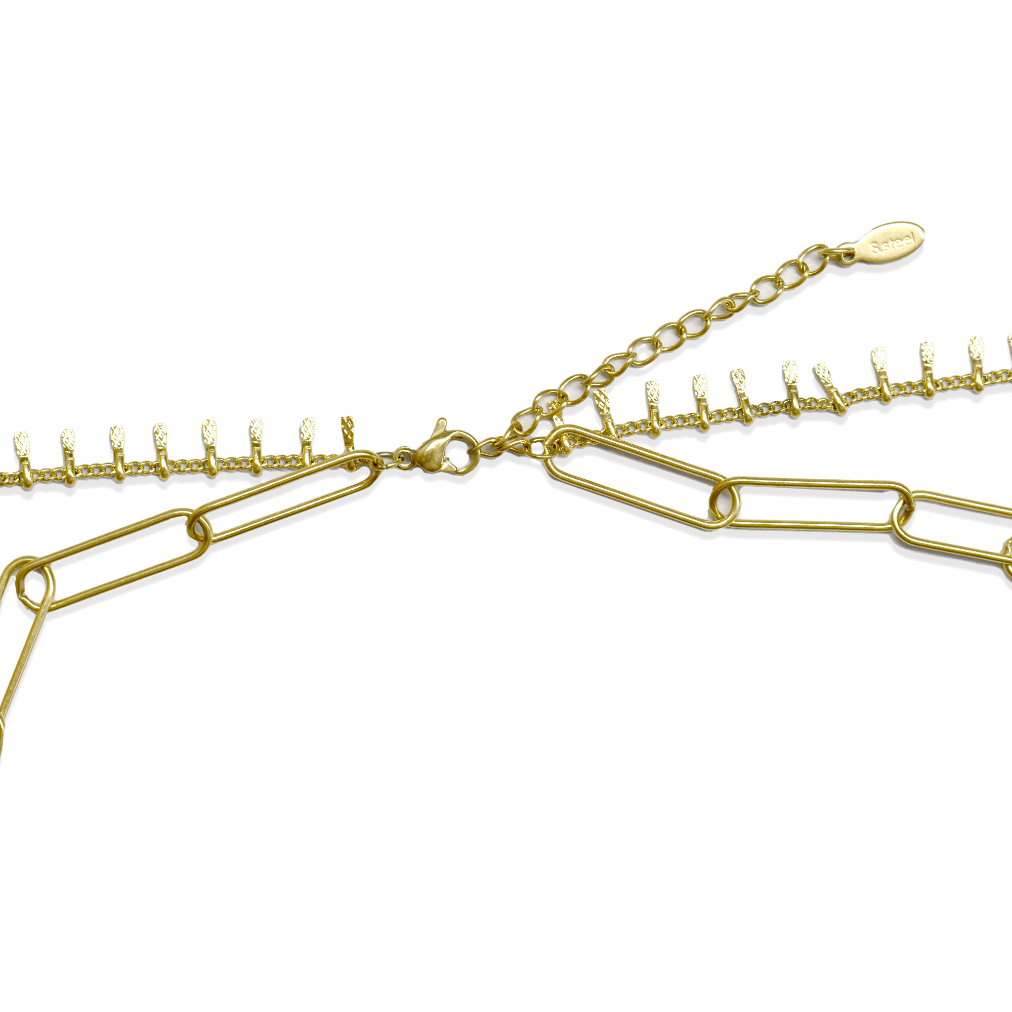 Edelstahl Layering Kette