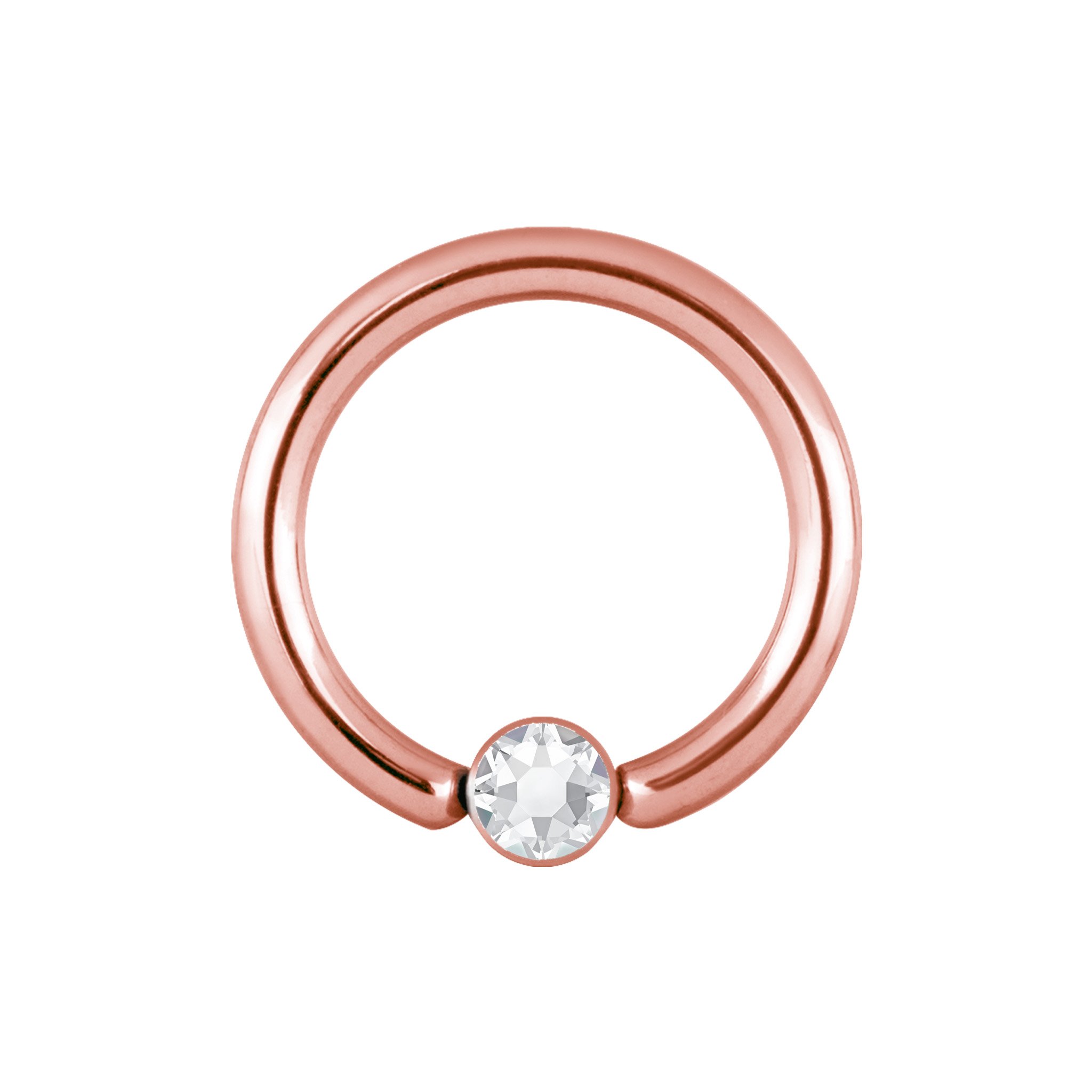 Klemmring aus Chirurgenstahl mit Kristall (1.2mm)