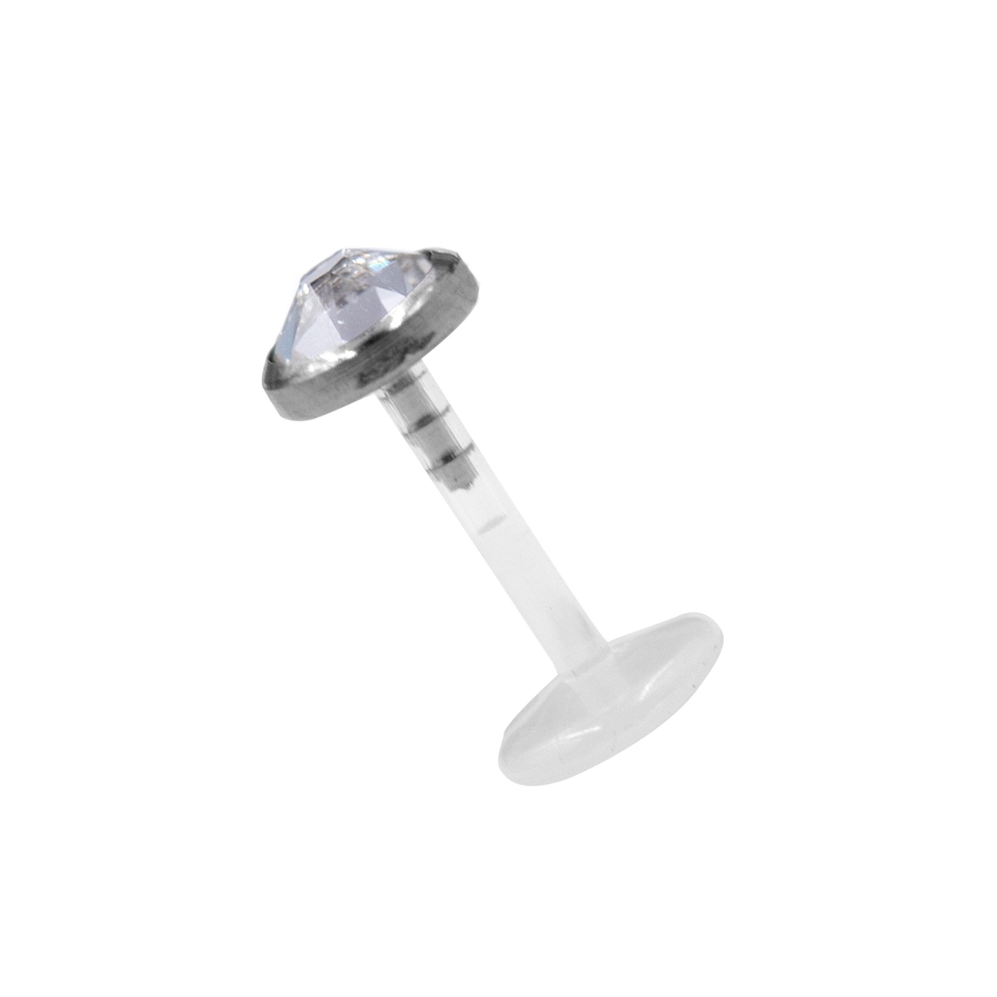 Labret aus Bioplast® mit Kristall (1.2mm)