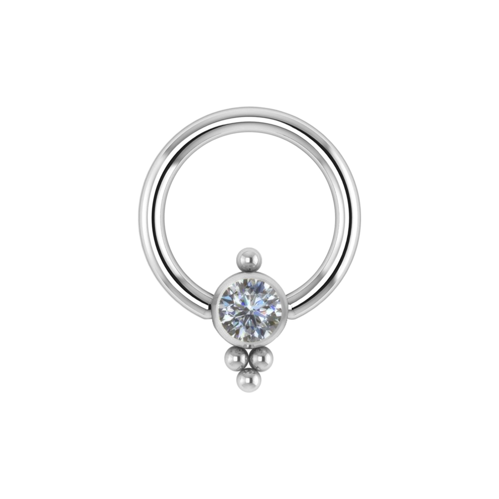 Klemmring aus Titan mit Kristall