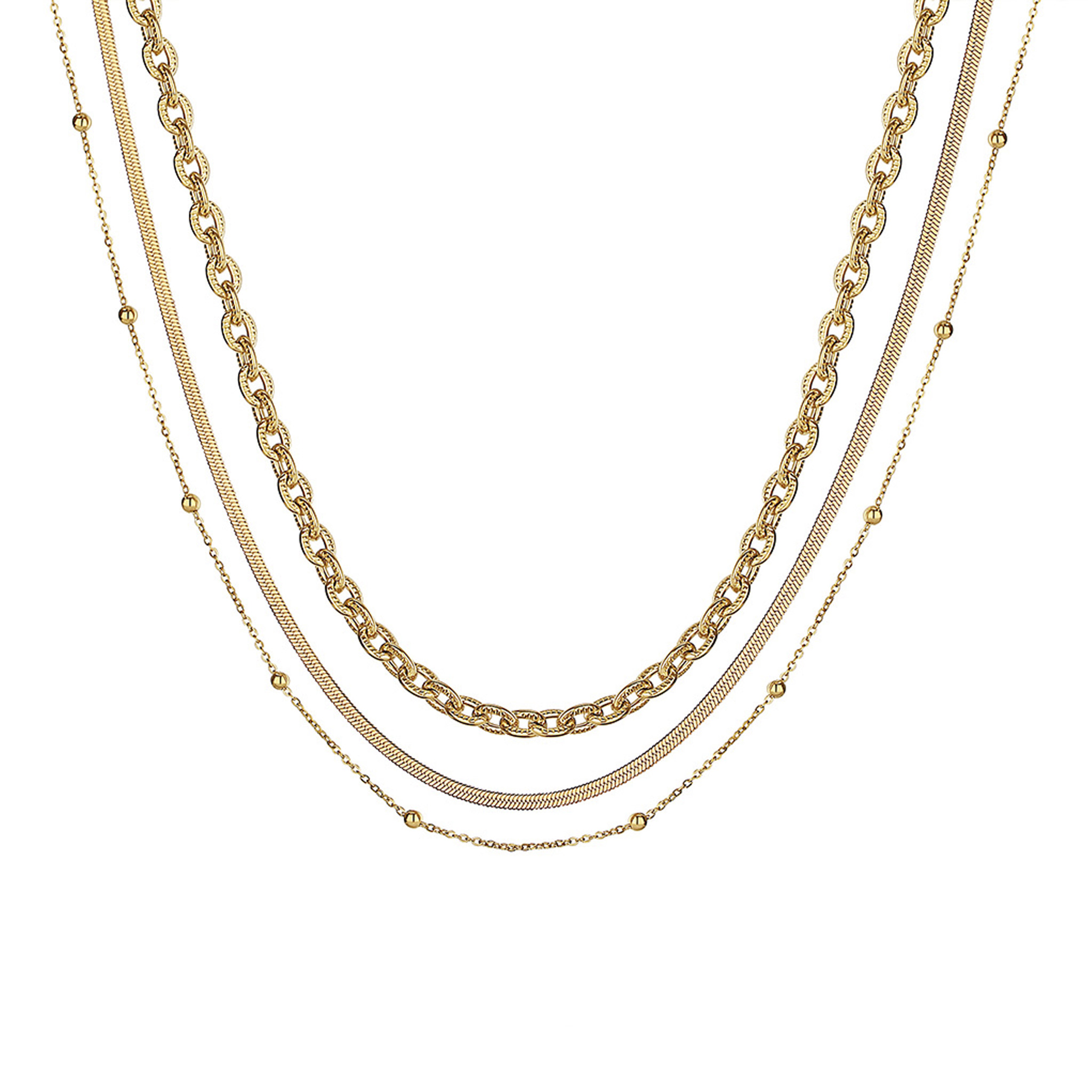 Edelstahl Layering Kette