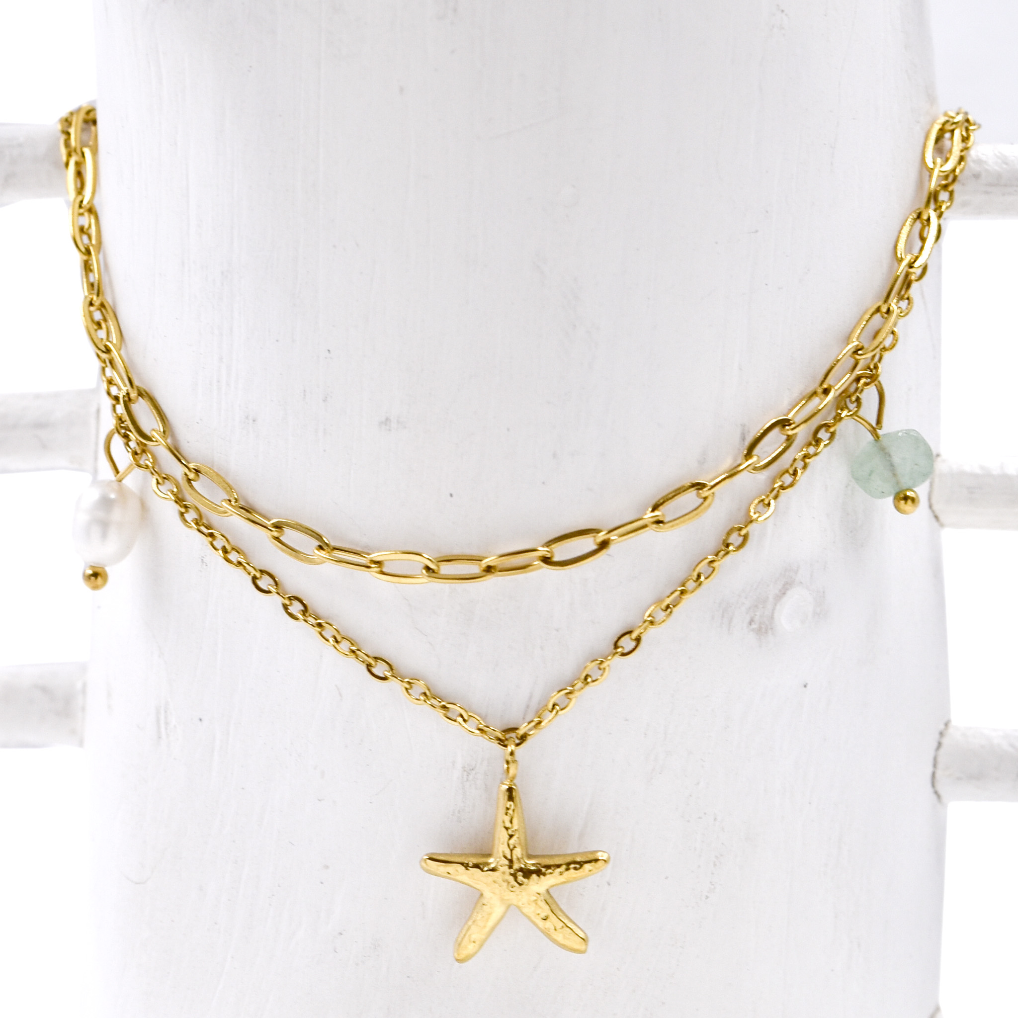 Edelstahl Fußkette "Seestern"