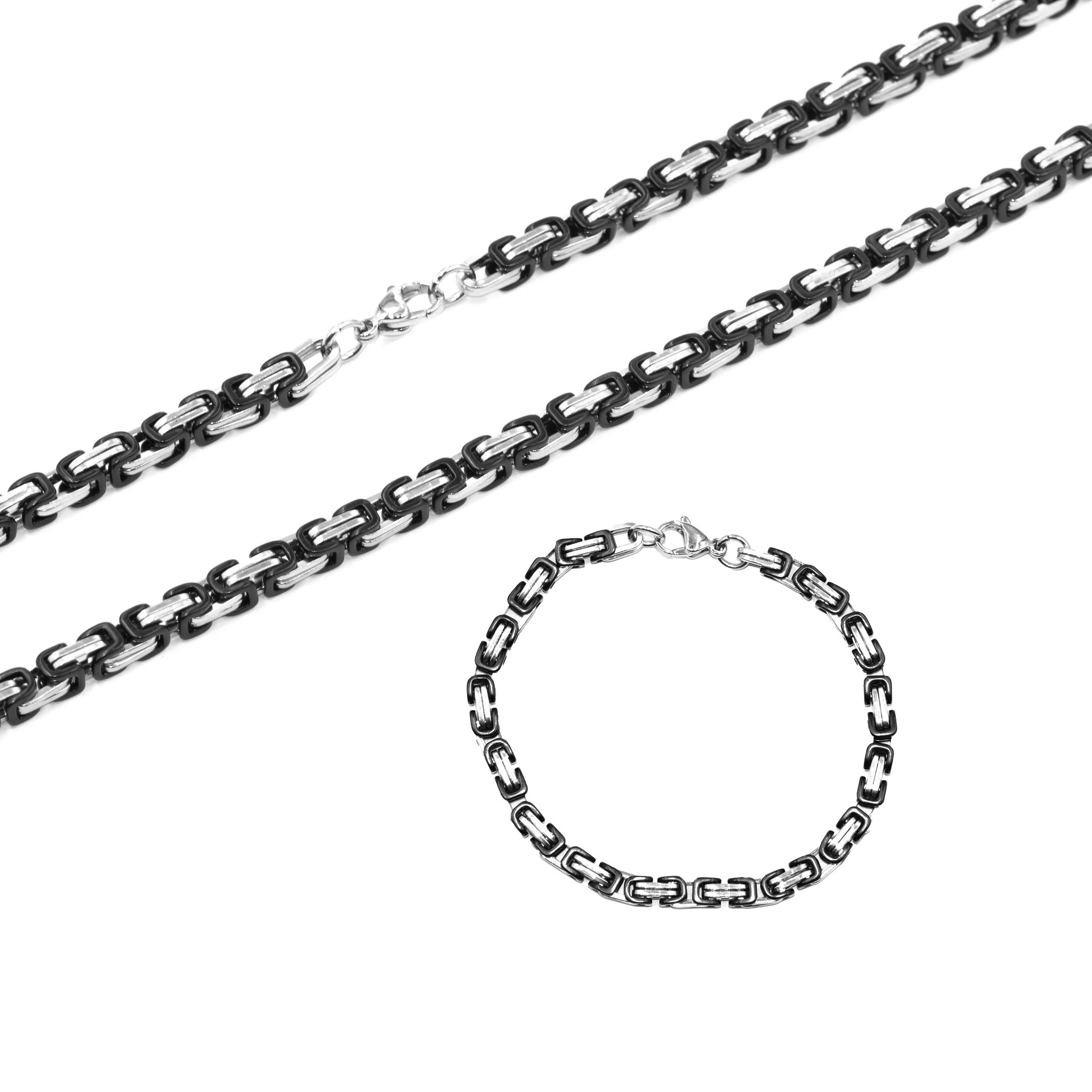 Edelstahl Königskette/Armband Set