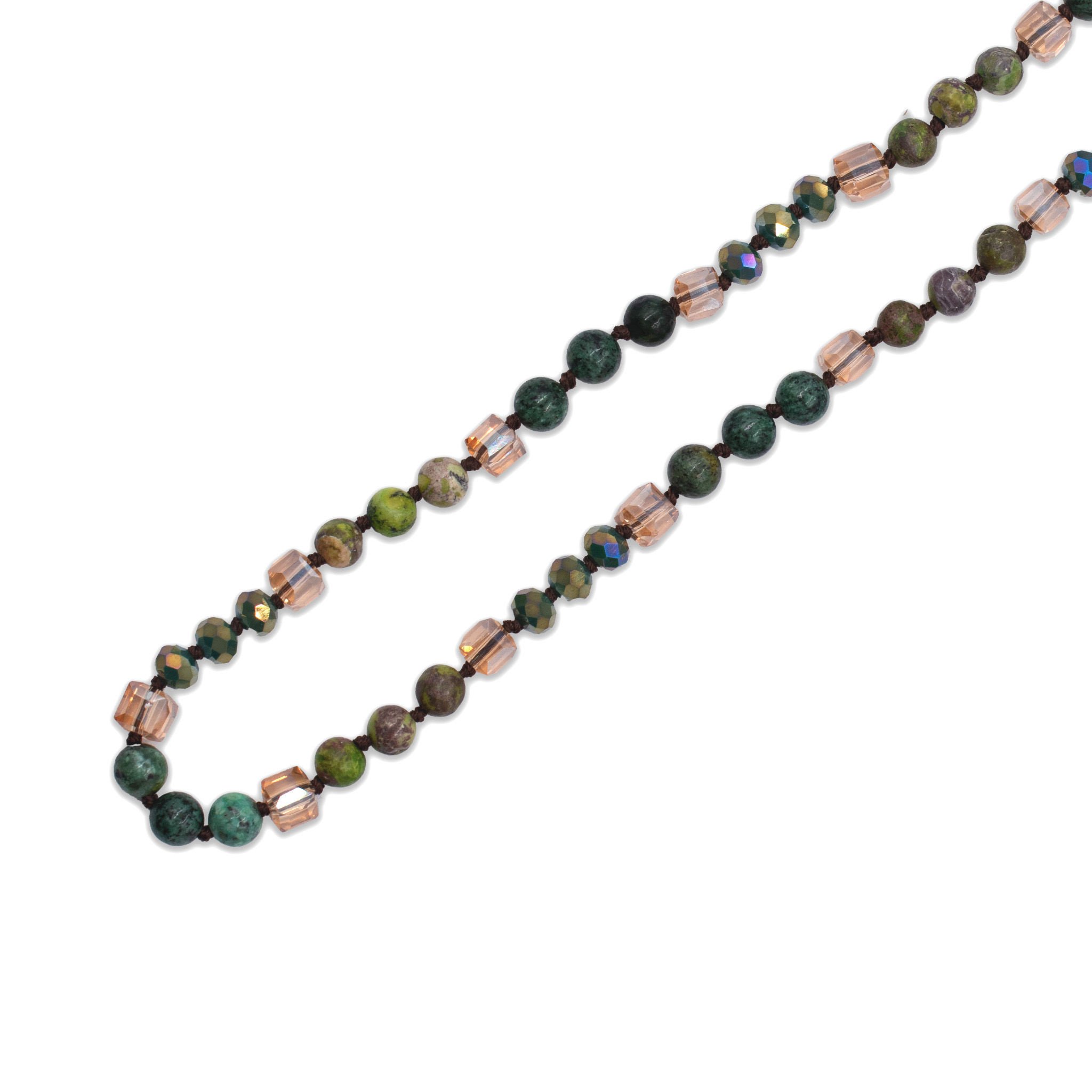 Echtsteinketten (ca. 86 cm) - Grün Mix