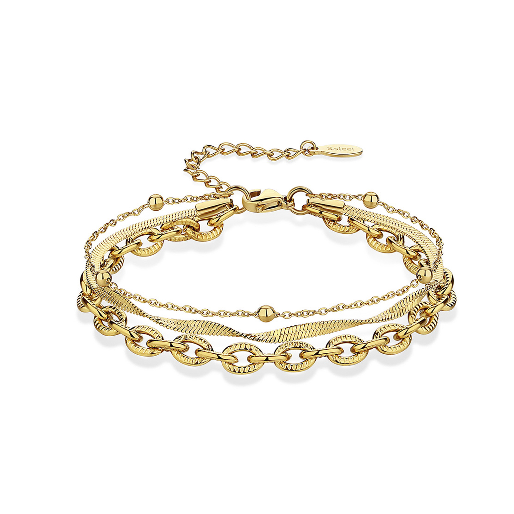 Edelstahl Layering Armband