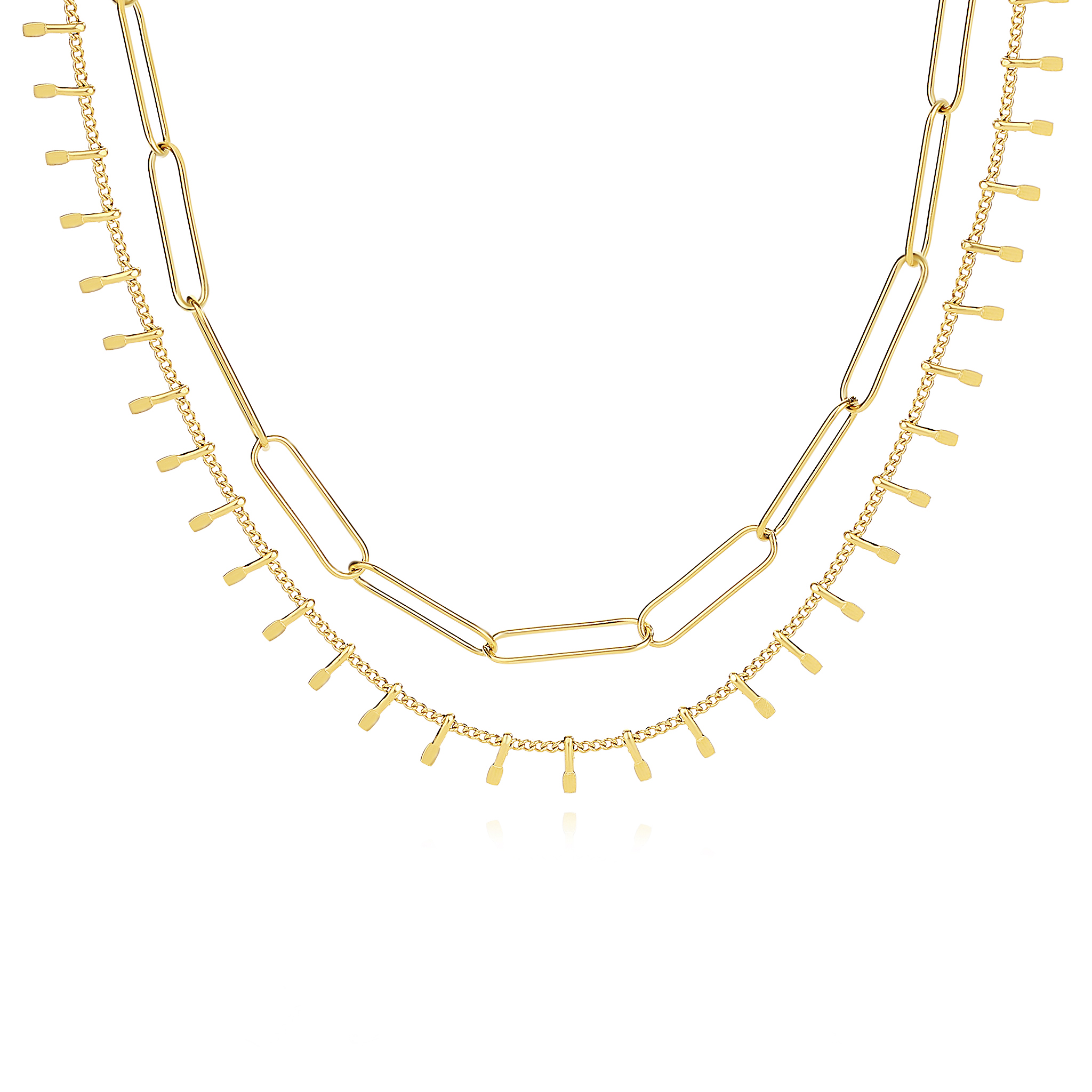 Edelstahl Layering Kette