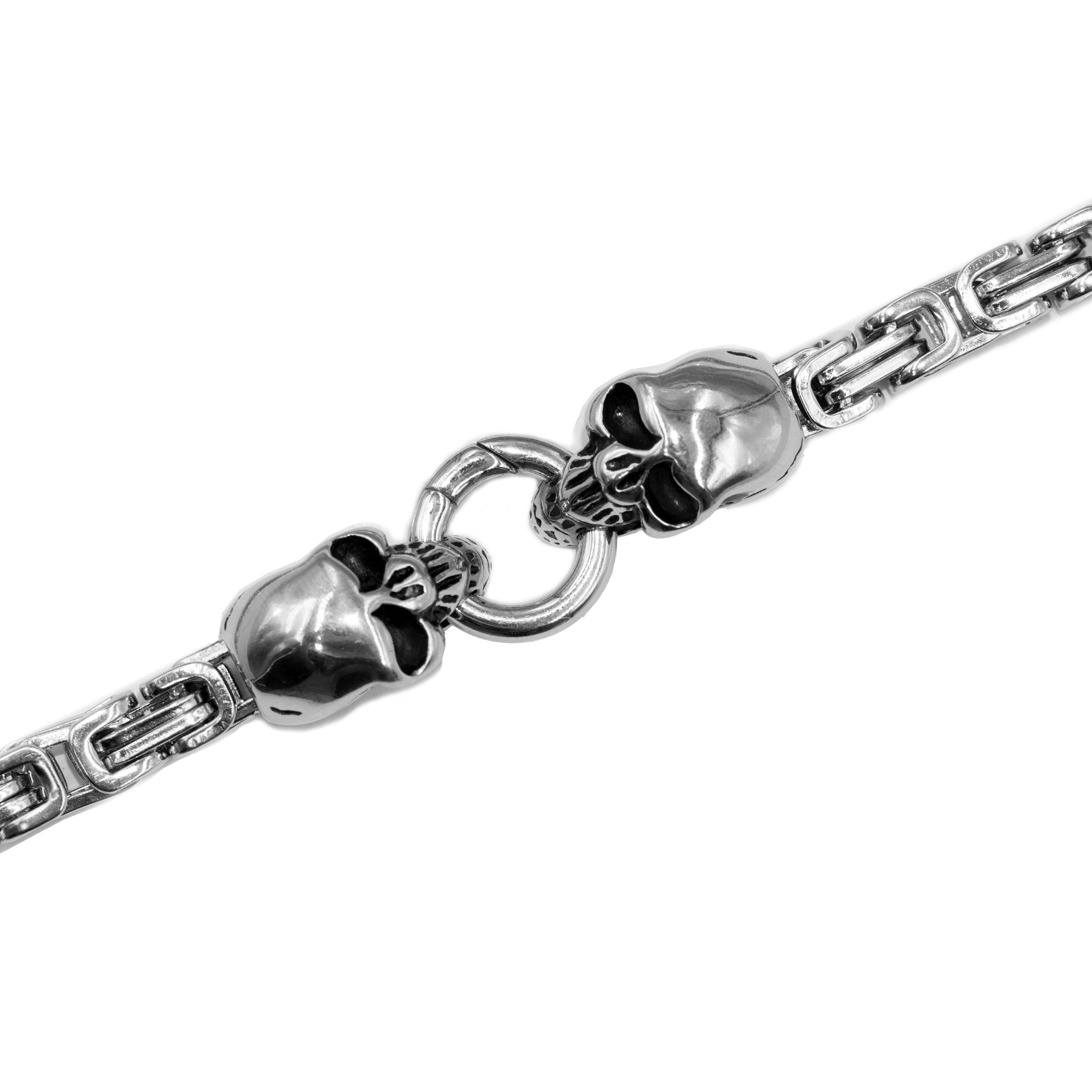 Edelstahl Königskette mit Totenkopfverschluss