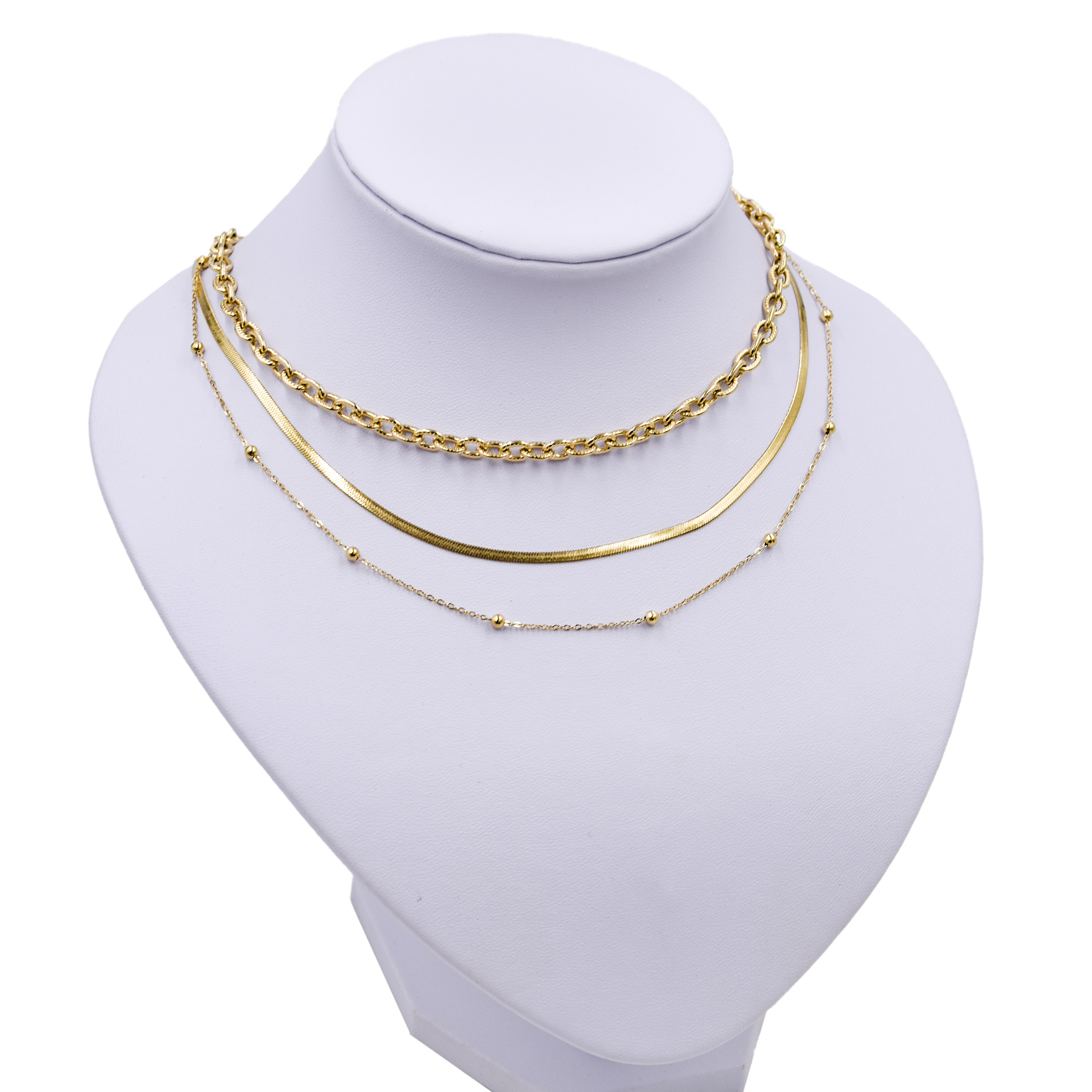 Edelstahl Layering Kette